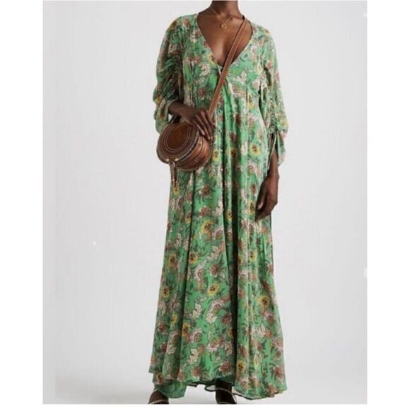 Free People Dresses & Skirts - Free People Earthfolk Floral Green
Maxi Dress Size M